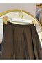 Segmented Stitched Lined Skirt - Brown - 2
