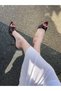 Brown Patent Leather (Leryon) Pointed Toe Women's Heeled Shoes - 3