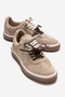 Melle Beige Suede Genuine Leather Women's Casual Sports Shoes