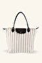 Striped Shopper Bag - Beige - Brown