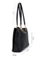 Women's Faux Leather Black Shoulder Bag - 2