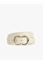 Faux Leather Belt with Metal Buckle
