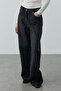 Sparkly Baggy Straight Fit Denim Trousers Black - 3