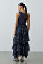 Multi-Piece Plaid Skirt Navy Blue - 7