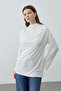 Drawstring Modal Knitted Blouse Ecru - 4