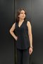 Women's Waist-Fitted Zero Sleeve Buttoned Vest-Pants Set Sun317 - 5