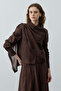 Scarf and Lyocell Skirt Set Brown - 3