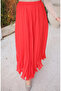 Pleated Chiffon Skirt 71262-06 Orange - 3