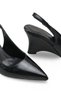 Vega Mia Women's Pointed Toe Open Back Heeled Shoes 00121801 Black Rustic - 4