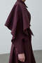 Cape Detailed Dress in Plum Color - 5