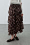 Multi-Piece Plaid Skirt Brown - 6
