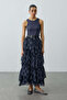 Multi-Piece Plaid Skirt Navy Blue - 3