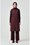 Quilted Chain Detailed Buttoned Vest 12031-01 Claret Red - 3