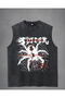 Spider Athlete Crew Neck Washed Vintage Unisex Oversize T-Shirt