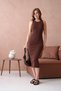 Women's Crew Neck Sleeveless Fit Knitwear Dress - 2