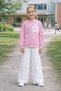 Cmk 45603-26 Girls' Set Star Patch Detailed Sweatshirt and Wide Leg Pants Casual Combination - 3