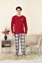 100% Cotton Single Jersey Plaid Men's Pajama Set 2105 - 2
