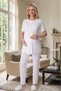 New Season Gray Ecru Maternity Polka Dot Summer Elegant Lace Short Sleeve Stylish Dressing Gown Pajama Set - 7