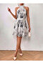 Women's Patterned Mini Dress - 3