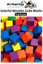 Colorful Wooden Cube Blocks 1X1X1Cm 100Pcs Wood Colorful Square Block Educational Developer Toy Cube Mat - 2