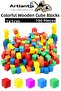 Colorful Wooden Cube Blocks 1X1X1Cm 100Pcs Wood Colorful Square Block Educational Developer Toy Cube Mat