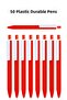Plastic Ballpoint Pen 50Pcs Press-Type Ballpoint Pen School Business Office Ballpoint Pen