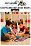 Colorful Wooden Cube Blocks 1X1X1Cm 100Pcs Wood Colorful Square Block Educational Developer Toy Cube Mat - 3