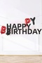 Red Black Happy Birthday Racing Concept Birthday Balloon Set - 2