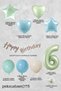 Retro Blue Green Colors Birthday Party Set Retro Green Age Balloon Kraft Banner Balloon Chain Se - 2