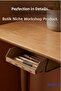 Hidden Drawer Organizer under Desk Storage Container Light Oak Color Model 3 - 6