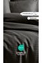 Pure Silk Black Cotton Satin Sheet Elastic Double Duvet Cover Set - 2
