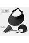 Women's Visor Hat Upf50+ Uv Protection Adjustable Summer Wide Brim Sun Hat Black - 3
