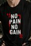 Black Crew Neck Sports Athlete T-Shirt No Pain Printed Premium Thick Cotton Single Jersey Fabric Men's - 2