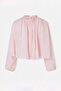 Pembe Yakası Büzgülü Püsküllü Dikişli Oversize Hafif Transparan Bluz TWOSS26BZ00652 - 6
