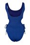 Dark Navy Blue Textured Cut Out Detailed Accessory Detailed U-Neck Covered Regular Waist Regular Swimsuit Tbess26Ma00003 - 5