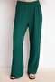 Emerald Green Fitted Sleeveless Wide-Leg Textured Knitted Top and Bottom Set Twoss26Au00080 - 3