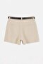 Beige Belted 100% Cotton Slit City Shorts Twoss26Sr00135 - 6