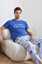 Blue Regular/Normal Fit Short Sleeve Cotton Animal Print Pajama Set Tmnss26Pt00004