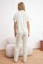 Ecru Heart Knitted Pajama Set Thmss24Pt00286 - 4