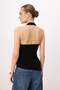 Siyah Fitted/Vücuda Oturan Boyundan Bağlamalı Kolsuz Yumuşak Örme Bluz TWOSS26BZ00361 - 4