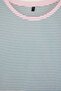 Pink Striped Crew Neck Striped Knitted T-Shirt Tbbss23Bf00068 - 2