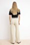 Taş Wide Leg/Wide Leg Belted Regular Waist Soft Touch Combed Cotton Knitted Trousers Twoss26Pl00149 - 4