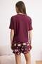Mürdüm %100 Pamuklu Kedi Baskılı Fırfırlı Örme Pijama Takımı THMSS26PT00174 - 4