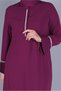 Pleated Wide Sleeve Sira Stone Printed Dress 20059 - 4