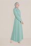 Embroidered Belted Watermelon Sleeve Dress 40586 - 2