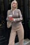Mink Button Collar Long Sleeve Corded Fabric Slim Fit Women's Body Mg2729