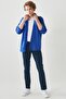 Men's Navy Blue 360 Degree Stretch in All Directions Slim Fit Slim Fit Cotton Comfortable Trousers - 7