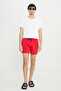 Men's Red Quick Dry Side Pockets Patterned Standard Fit Regular Cut Swim Shorts Swimwear - 7