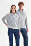 Men's Grey Anti-pilling Standard Fit Stand-Up Collar Cold-Resistant Fleece Sweatshirt - 7