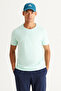 Men's Mint 100% Cotton Slim Fit Slim Fit Crew Neck Basic T-Shirt